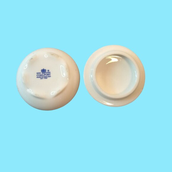 Coalport Mini Floral Trinket Box Bone China White Round England 3D - Picture 5 of 7